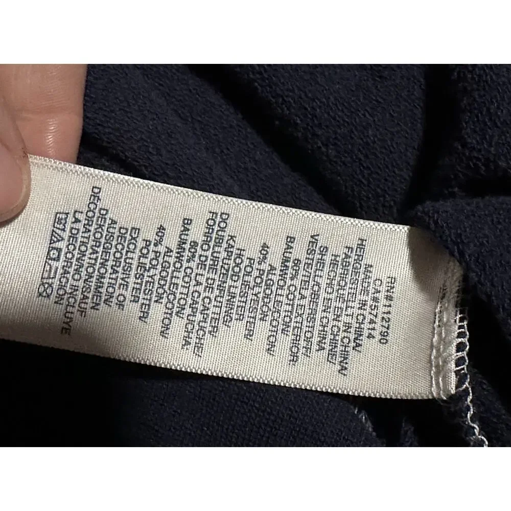 True Religion Mens Navy Blue buddha Logo Full Zip Hoodie Sweatshirt Size M